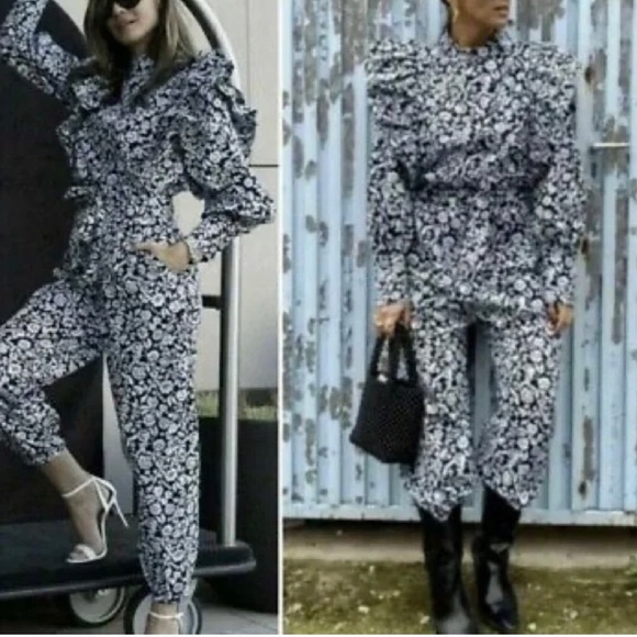 Zara Floral ruffle jumpsuit - Picture 4 of 15